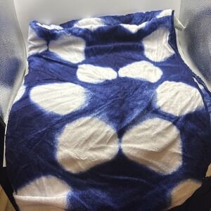 Plush Velboa Baby Blanket Shibori Cloud Island™ Navy White/Blue